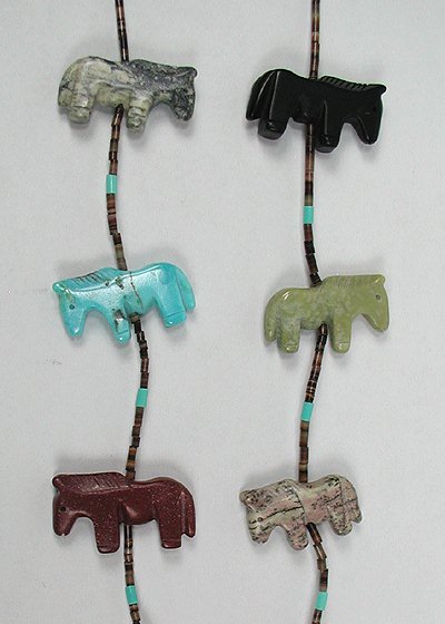Navajo Heishi Horse Fetish Necklace