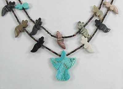 Navajo Heishi Horse Fetish Necklace