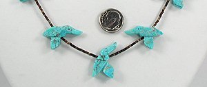 Navajo turquoise  hummingbirt Fetish Necklace by Corrine Ramirez