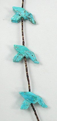 Navajo turquoise  hummingbirt Fetish Necklace by Corrine Ramirez