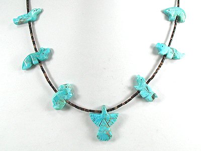 Navajo turquoise  animal Fetish Necklace by Corrine Ramirez