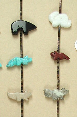 Navajo Animal Fetish Necklace with Thunderbird Drop