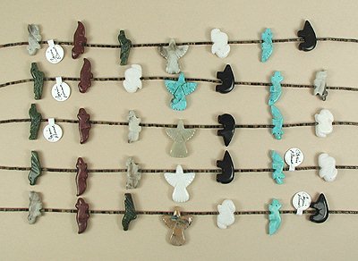Navajo 9-Animal Fetish Necklace with Thunderbird Drop