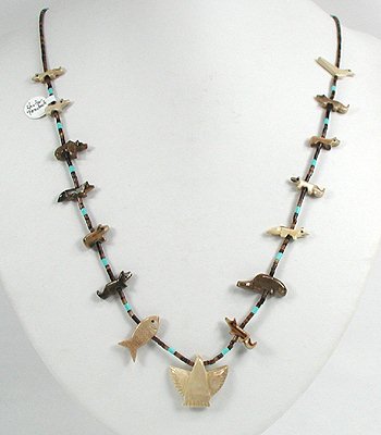 Navajo Heishi Fetish Necklace by Hector Goodluck