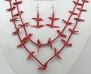 Navajo coral bird  fetish Necklace