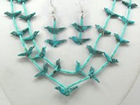 Navajo coral bird  fetish Necklace