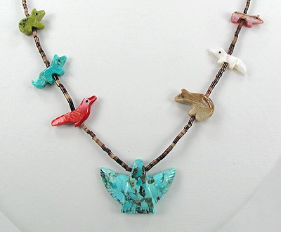 Native American Navajo  Animal  Fetish Necklace