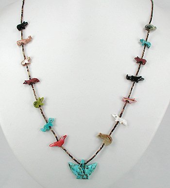 Native American Navajo  Animal  Fetish Necklace