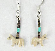 Navajo Heishi Fetish earrings by Hector Goodluck
