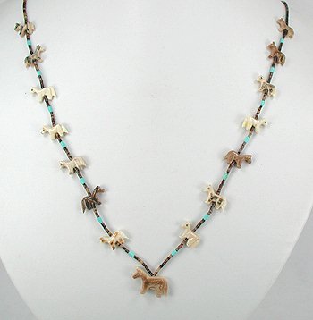 Navajo Heishi Fetish Necklace by Hector Goodluck