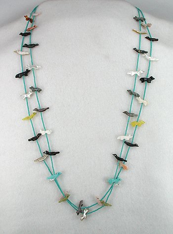 Zuni Heishi Fetish Necklace by Zunie Kallwah