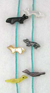 Zuni Heishi Fetish Necklace by Zunie Kallwah