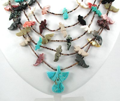 Navajo Heishi Animal Fetish Necklace