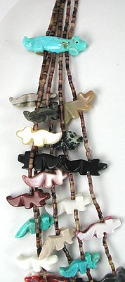 Navajo Heishi Animal Fetish Necklace