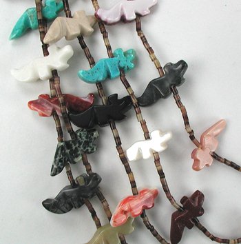 Navajo Heishi Animal Fetish Necklace