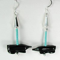 Navajo Heishi Six Directioins Animal Fetish Carving Necklace and Earings Set