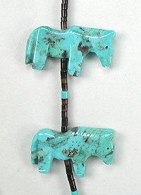 Navajo Heishi Horse Fetish Choker Necklace and Earrings