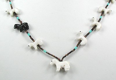 Navajo Heishi Fetish Necklace by Hector Goodluck