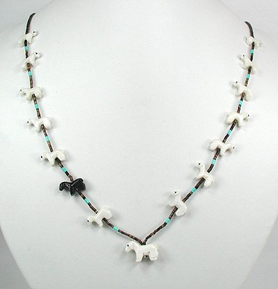 Navajo Heishi Fetish Necklace by Hector Goodluck