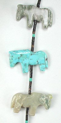 Navajo Heishi Horse Fetish Choker Necklace and Earrings