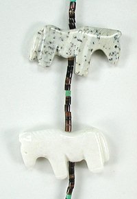 Navajo Heishi Horse Fetish Choker Necklace and Earrings