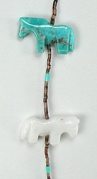 Navajo Heishi Horse Fetish Necklace