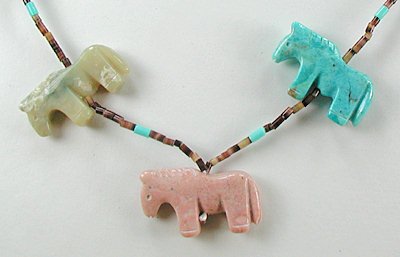 Navajo Heishi Horse Fetish Necklace