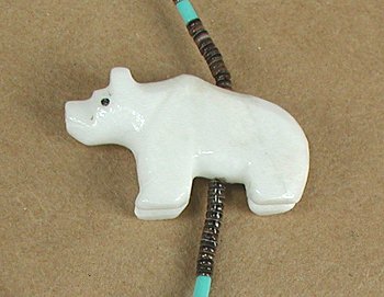 Navajo Heishi Ivory Horse Fetish Choker Necklace and Earrings by Hector Goodluck