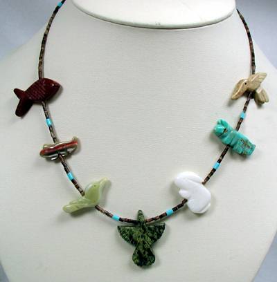 Navajo Heishi Fetish Choker Necklace