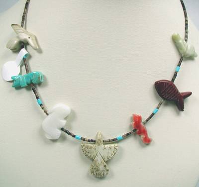 Navajo Heishi Fetish Choker Necklace