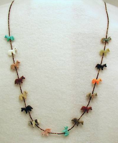 Zuni Heishi Horse Fetish Choker Necklace