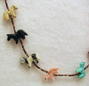 Zuni Heishi Horse Fetish Choker Necklace