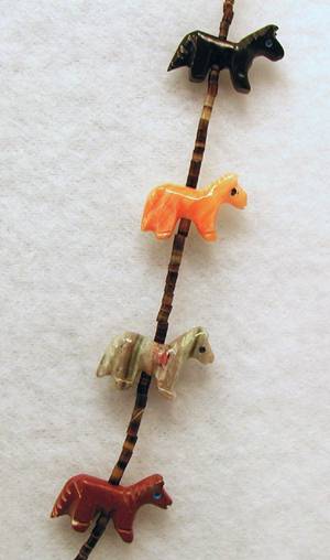 Zuni Heishi Horse Fetish Choker Necklace