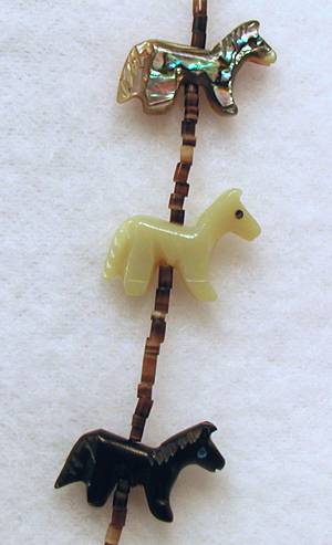 Zuni Heishi Horse Fetish Choker Necklace