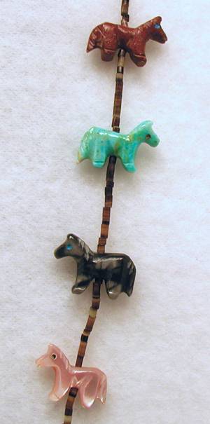 Zuni Heishi Horse Fetish Choker Necklace