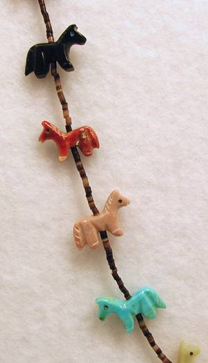 Zuni Heishi Horse Fetish Choker Necklace