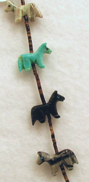 Zuni Heishi Horse Fetish Choker Necklace