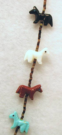 Zuni Heishi Horse Fetish Choker Necklace