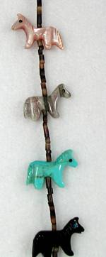 Zuni Heishi Horse Fetish Choker Necklace