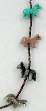 Zuni Heishi Horse Fetish Choker Necklace