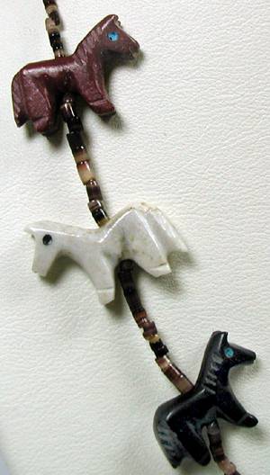 Zuni Heishi Horse Fetish Choker Necklace