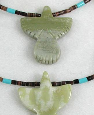 Navajo 9-Animal Fetish Necklace with Thunderbird Drop
