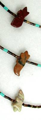 Navajo 9-Animal Fetish Necklace with Thunderbird Drop