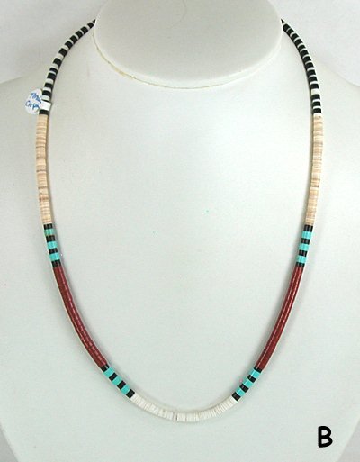 Mixed Stone heishi necklace 22 inch