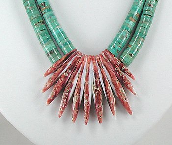 Santo Domingo Turquoise Fan Necklace