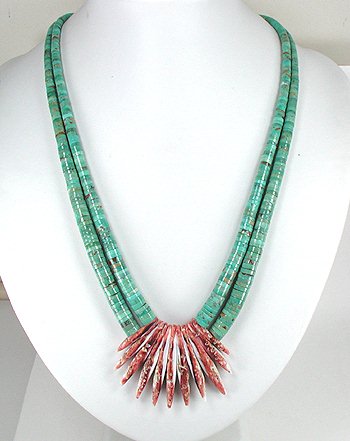 Santo Domingo Turquoise Fan Necklace