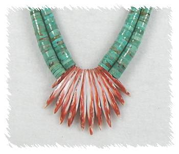 Santo Domingo Turquoise Fan Necklace