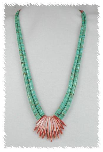 Santo Domingo Turquoise Fan Necklace