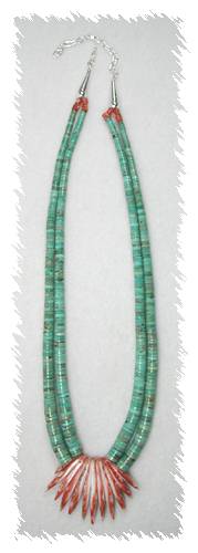 Santo Domingo Turquoise Fan Necklace