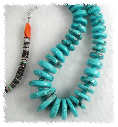 Navajo Heishi  and Spiny Oyster nugget Necklace